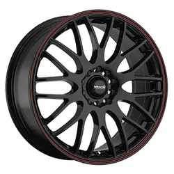 MAXXIM 42B MAZE 17X7 GLOSS BLACK WITH RED RACING STRIPE